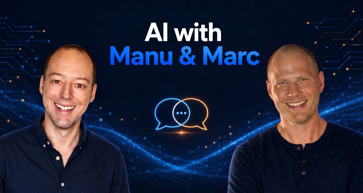 AI with Manu and Marc, the two of them either side of the community name